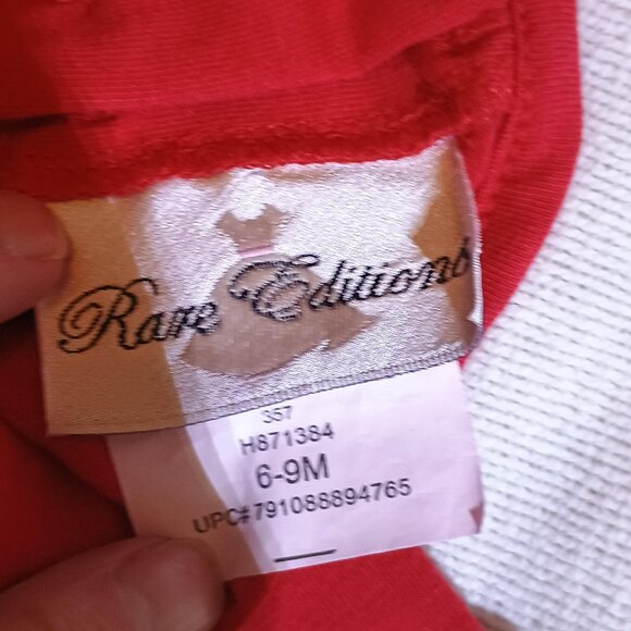 Rare Editions / 2 Pc Outfit / Girls / 6–9 Months / Christmas Snowman / Red Green - Picture 2 of 9